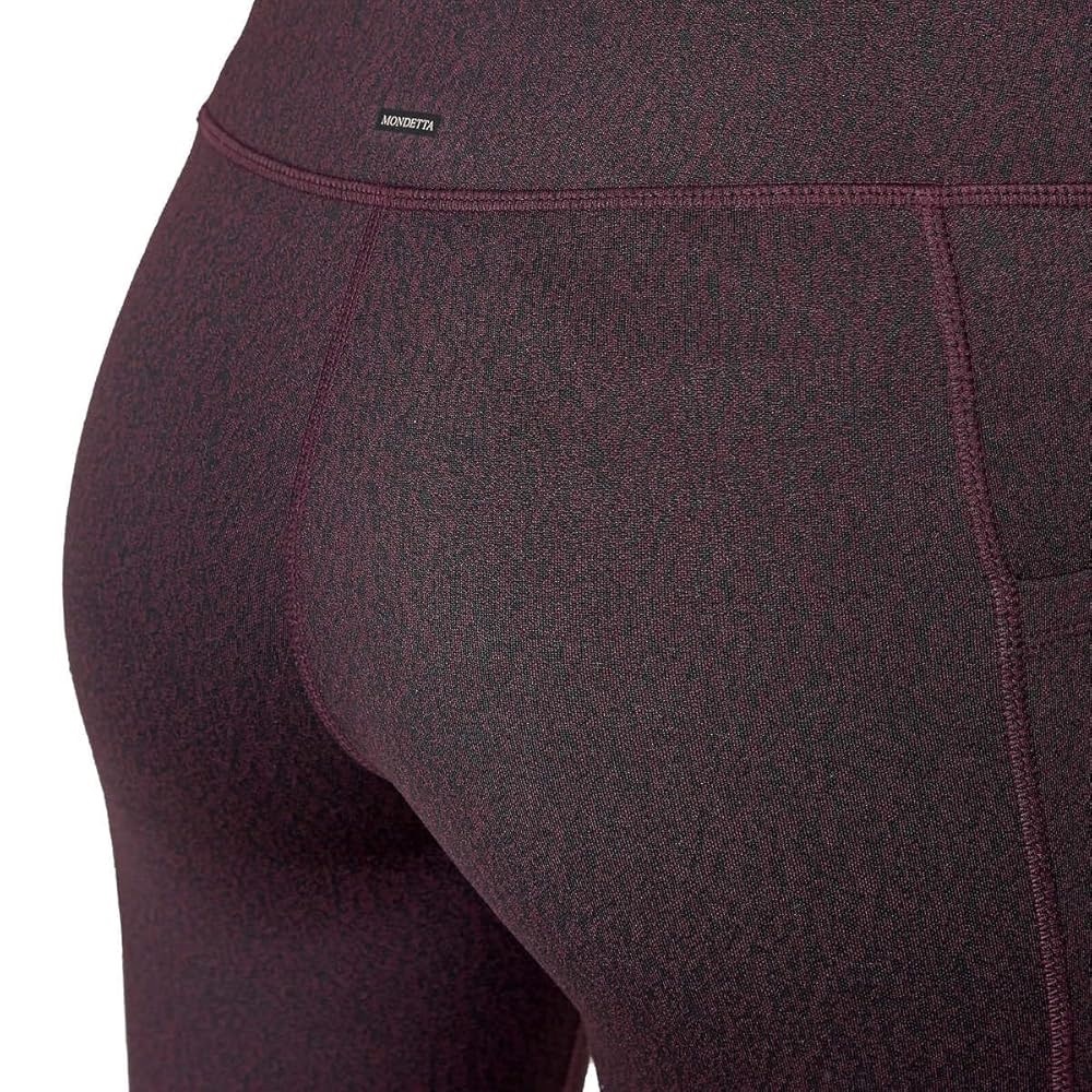 MONDETTA Womens Midweight Brushed Purple Jacquard Legging Size XL Pockets - Picture 6 of 16